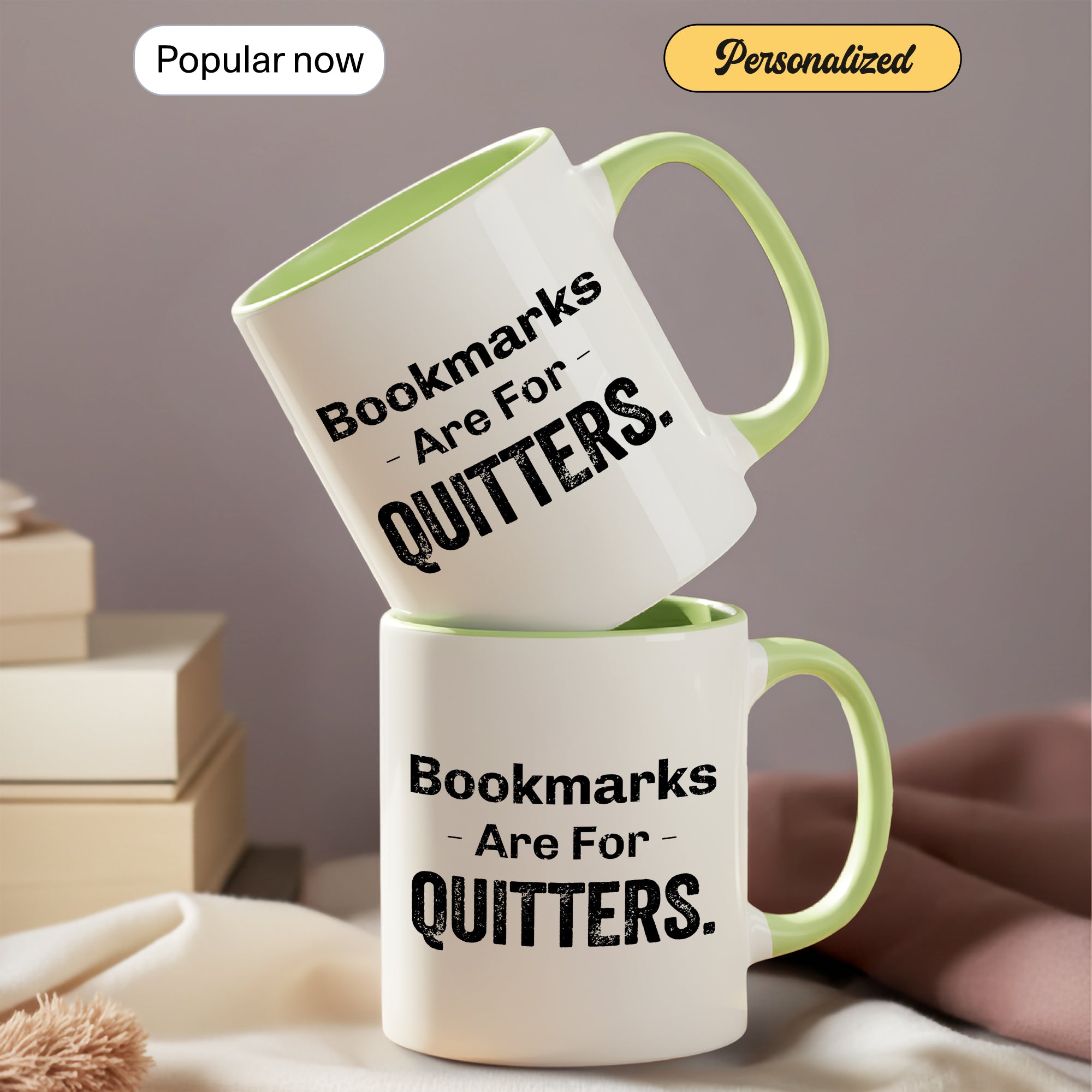Bookmarks Are For Quitters Mug – Funny Book Lover Coffee Cup – Reader Humor Gift – Multi Color Ringer Mug 11oz 15oz |Mug 105
