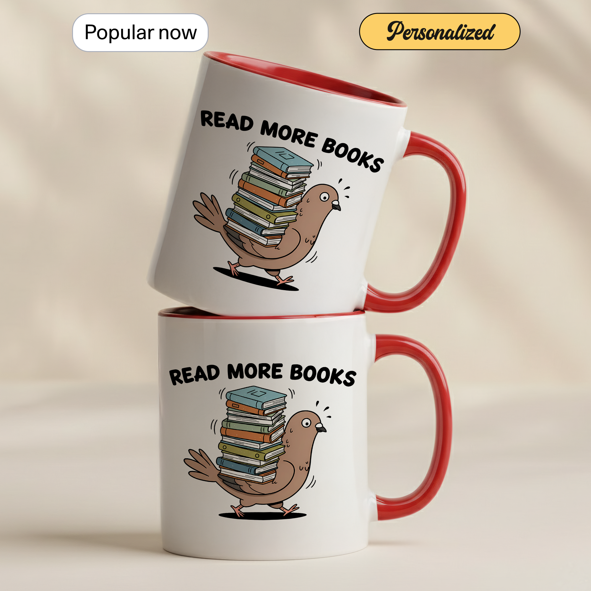 Read More Books Mug – Funny Book Lover Gift – Cute Reader Coffee Cup – 11oz 15oz Ringer Mug |Mug 124