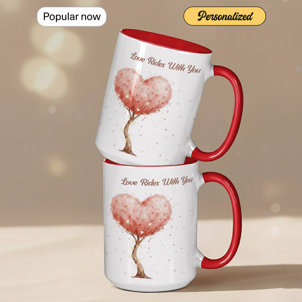 Love Grows With You Mug – Romantic Heart Tree Coffee Cup – Anniversary Gift – Couple Mug 11oz 15oz |Mug 143