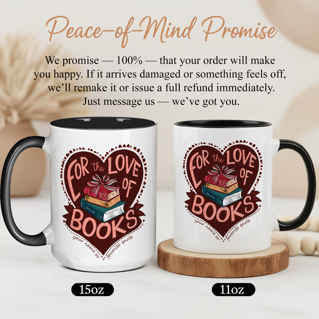 For The Love Of Books Mug – Book Lover Coffee Cup – Reader Gift – Bookworm Aesthetic Mug – 11oz 15oz Ringer Mug |Mug 139
