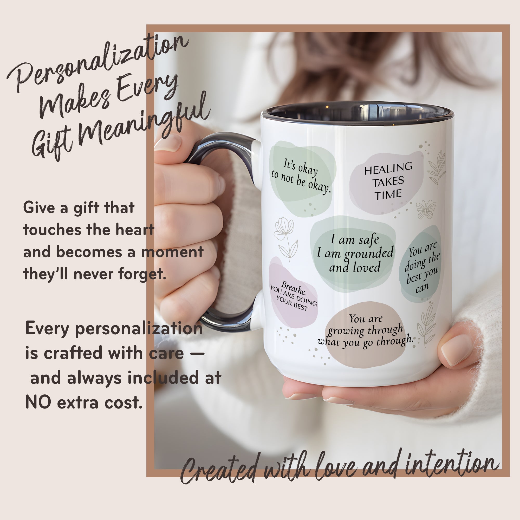 Healing Takes Time Mug – Self Love Affirmation Coffee Cup – Mental Health Encouragement Gift – Inspirational Ringer Mug 11oz 15oz |Mug 106