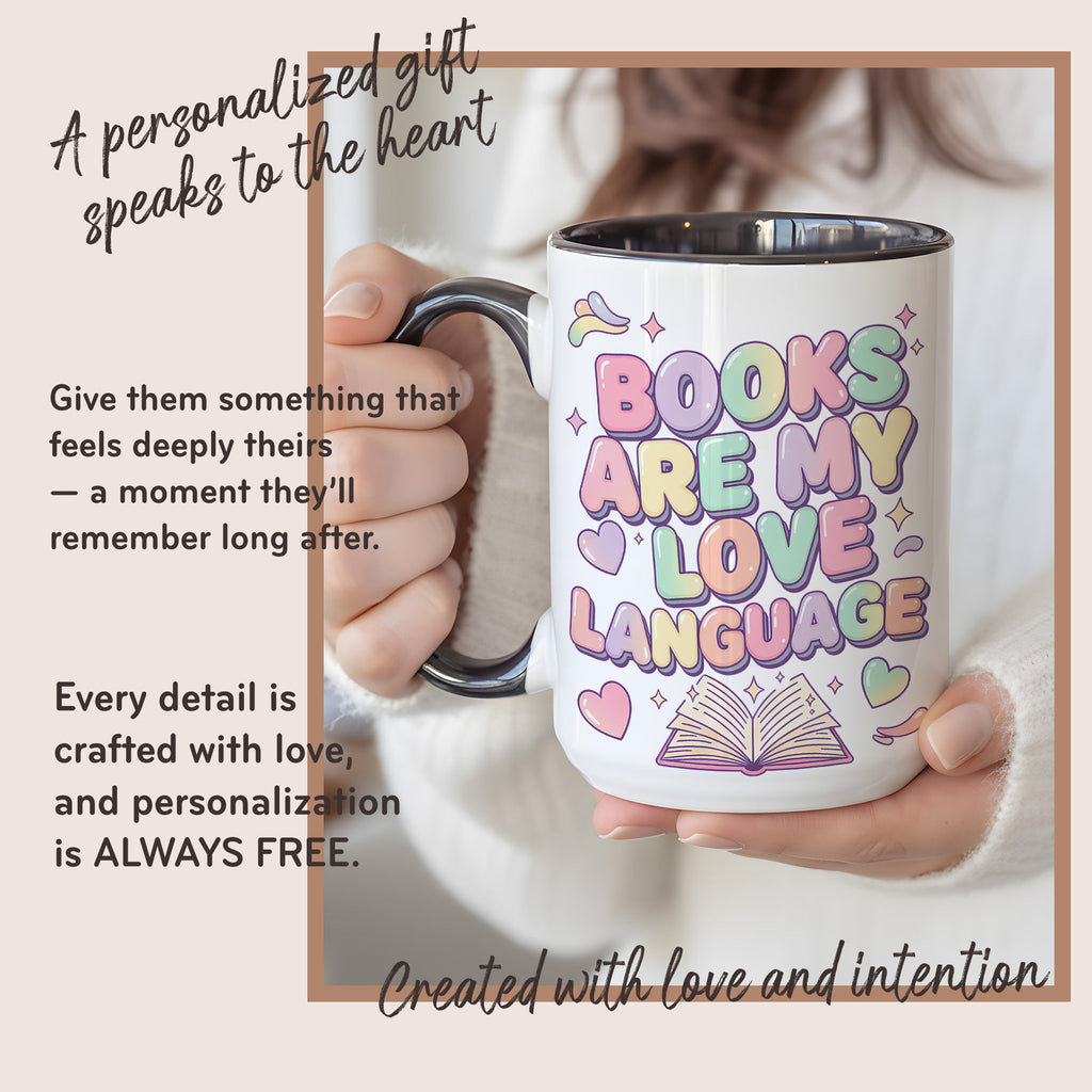 Books Are My Love Language Mug – Cute Book Lover Coffee Cup – Pastel Reader Gift – 11oz 15oz Ri0nger Mug | Mug 155