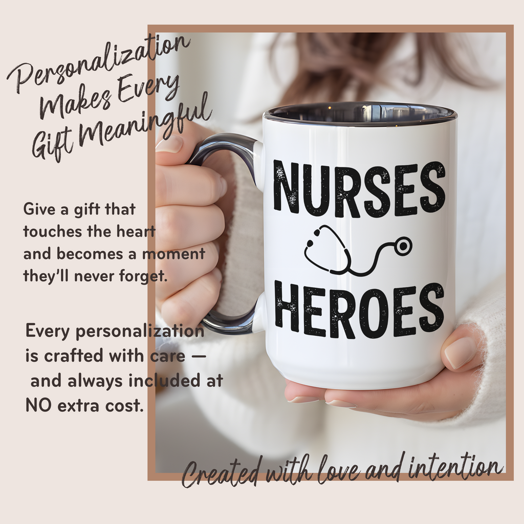 Nurses Are Heroes Mug – Nurse Appreciation Gift – Healthcare Worker Coffee Cup – RN Graduation Gift – 11oz 15oz Ringer Mug |Mug 126
