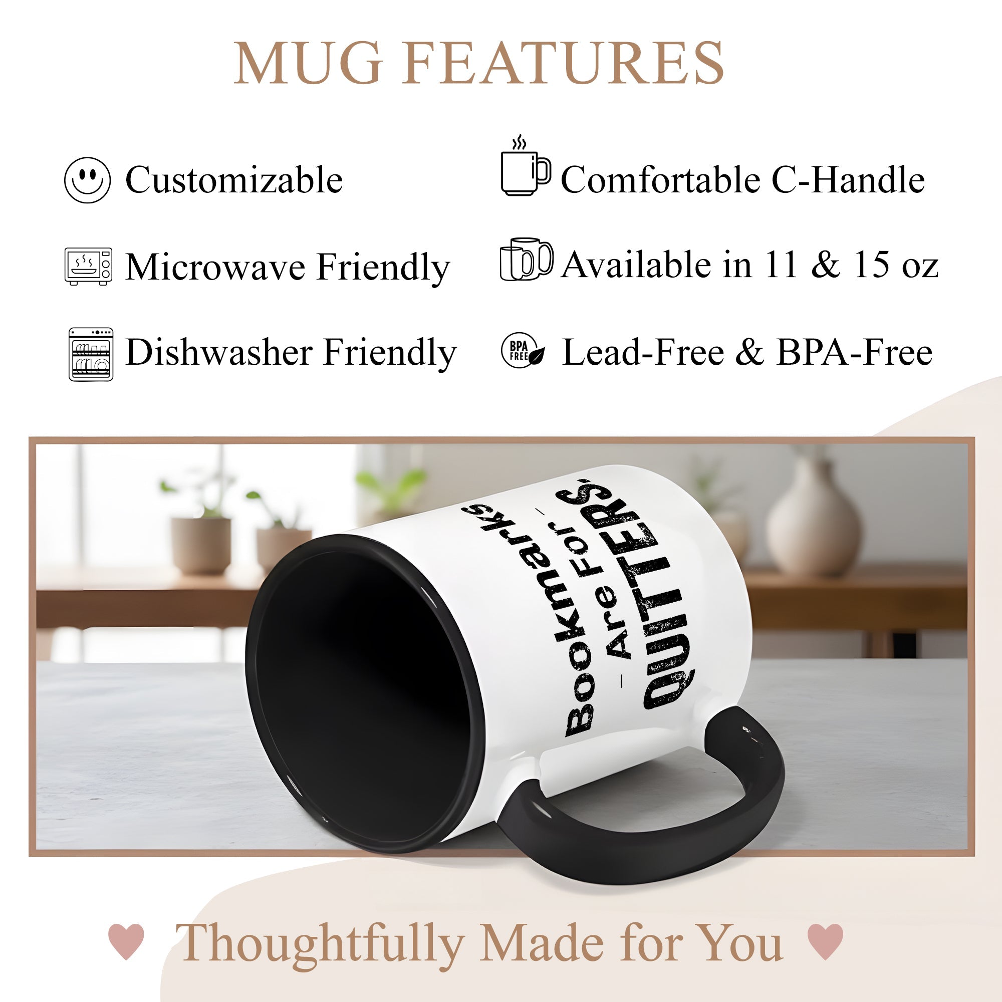 Bookmarks Are For Quitters Mug – Funny Book Lover Coffee Cup – Reader Humor Gift – Multi Color Ringer Mug 11oz 15oz |Mug 105