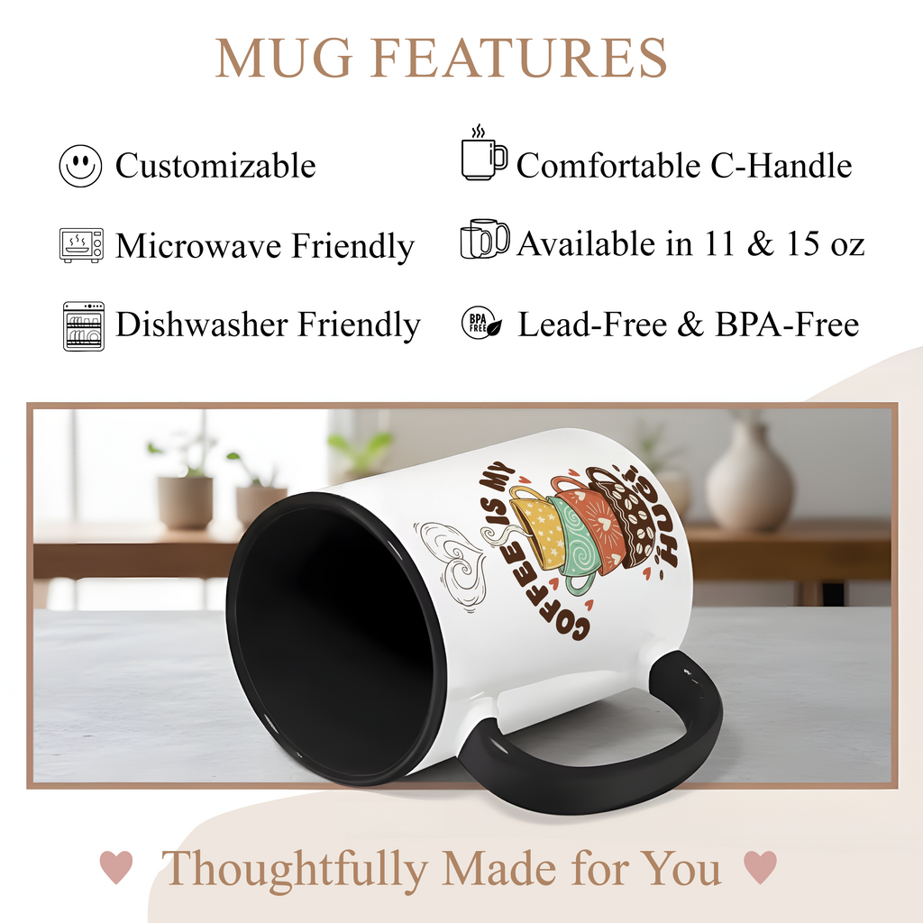 Coffee Is My Hug Mug – Cute Coffee Lover Gift – Cozy Aesthetic Coffee Cup – 11oz 15oz Ringer Mug |Mug 122
