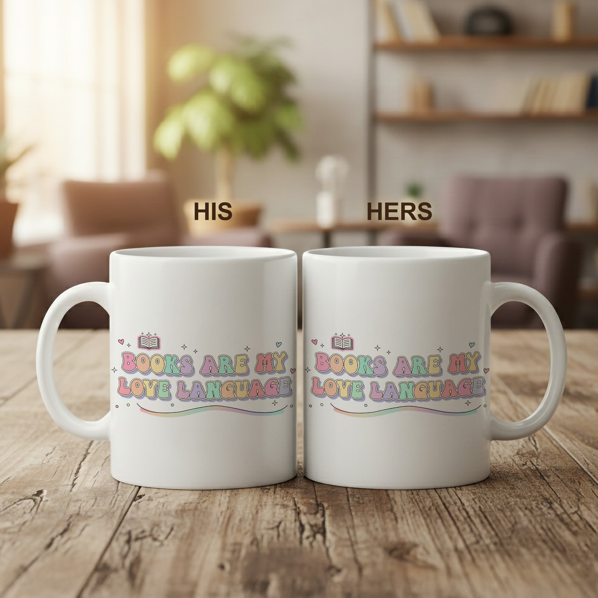 Books Are My Love Language Mug - Cute Book Lover Coffee Cup - Pastel Aesthetic Reader Gift - Bookworm Mug for Women - 11oz 15oz | Mug 158