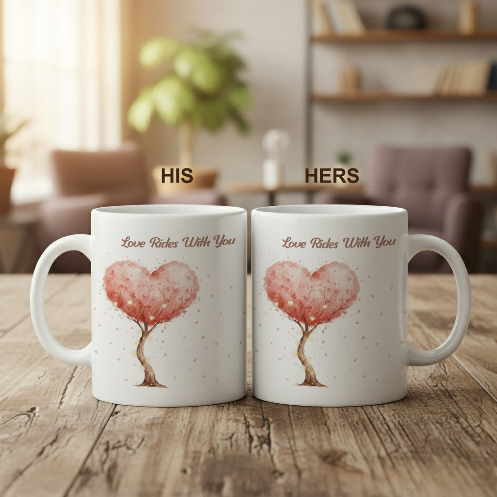 Love Grows With You Mug – Romantic Heart Tree Coffee Cup – Anniversary Gift – Couple Mug 11oz 15oz |Mug 143