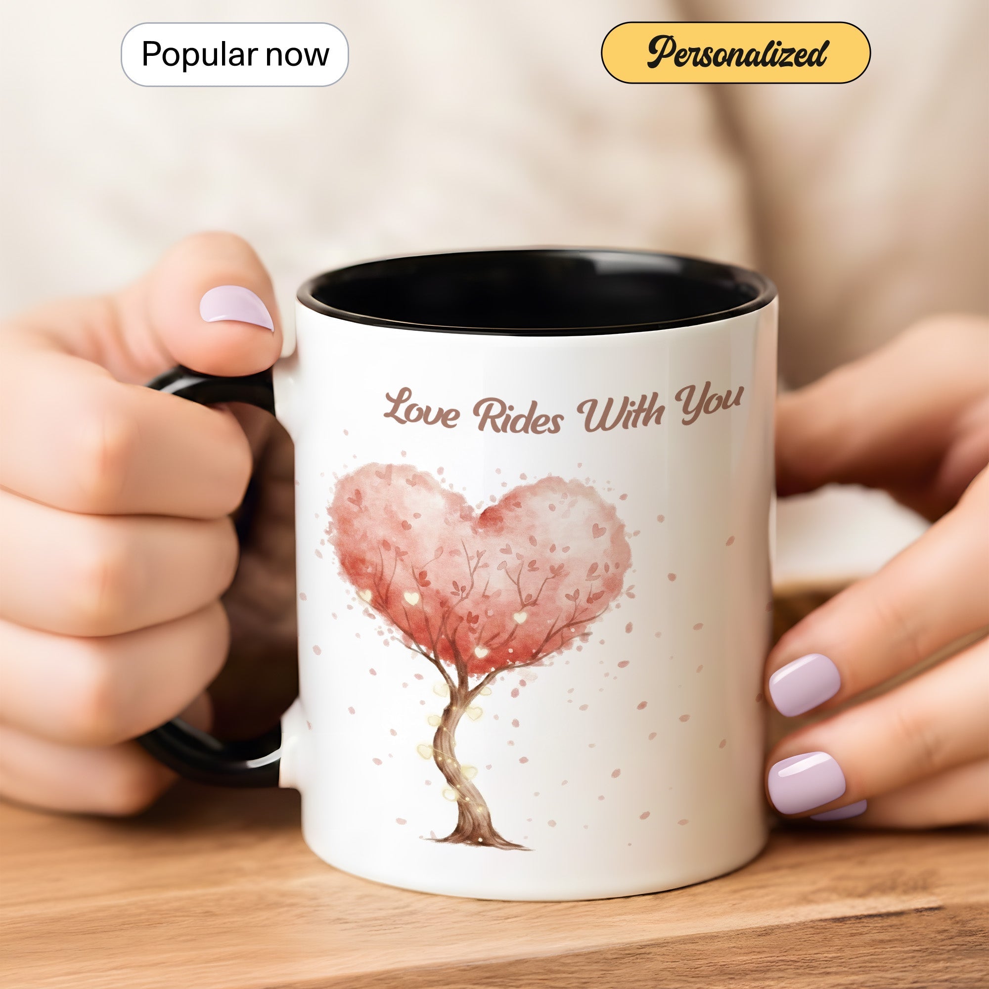 Love Grows With You Mug – Romantic Heart Tree Coffee Cup – Anniversary Gift – Couple Mug 11oz 15oz |Mug 143