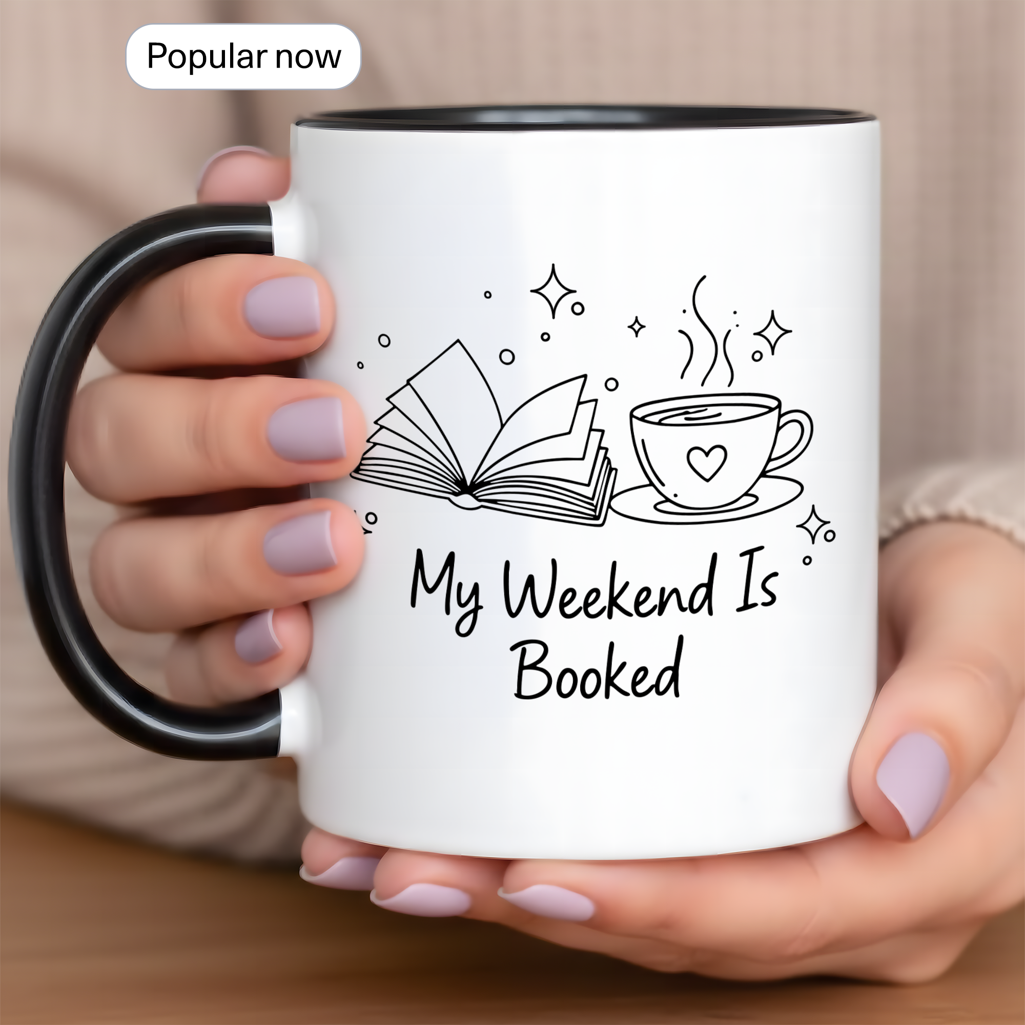 My Weekend Is Booked Personalized Mug – Funny Book Lover Coffee Cup – Custom Reader Gift |Mug 99