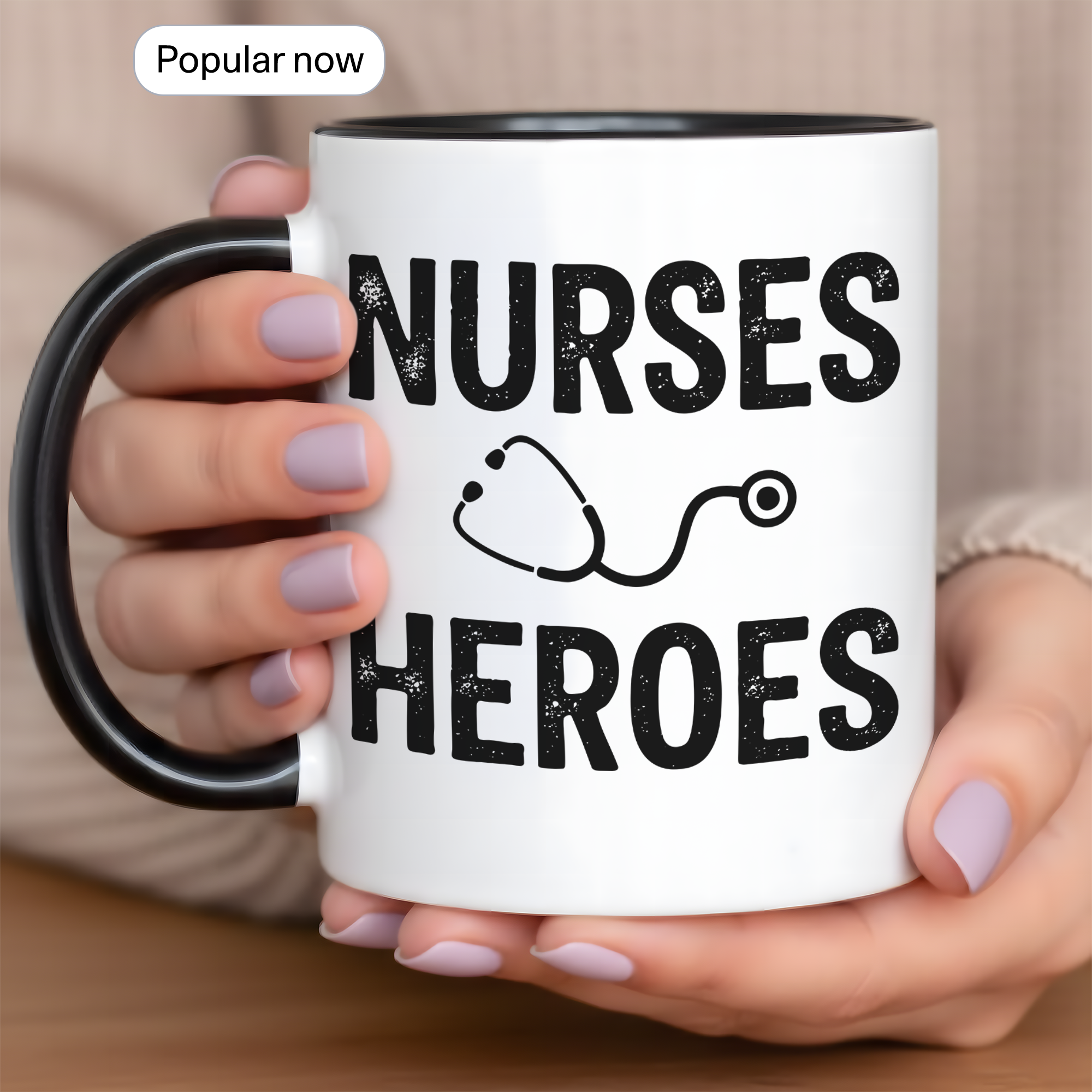 Nurses Are Heroes Mug – Nurse Appreciation Gift – Healthcare Worker Coffee Cup – RN Graduation Gift – 11oz 15oz Ringer Mug |Mug 126