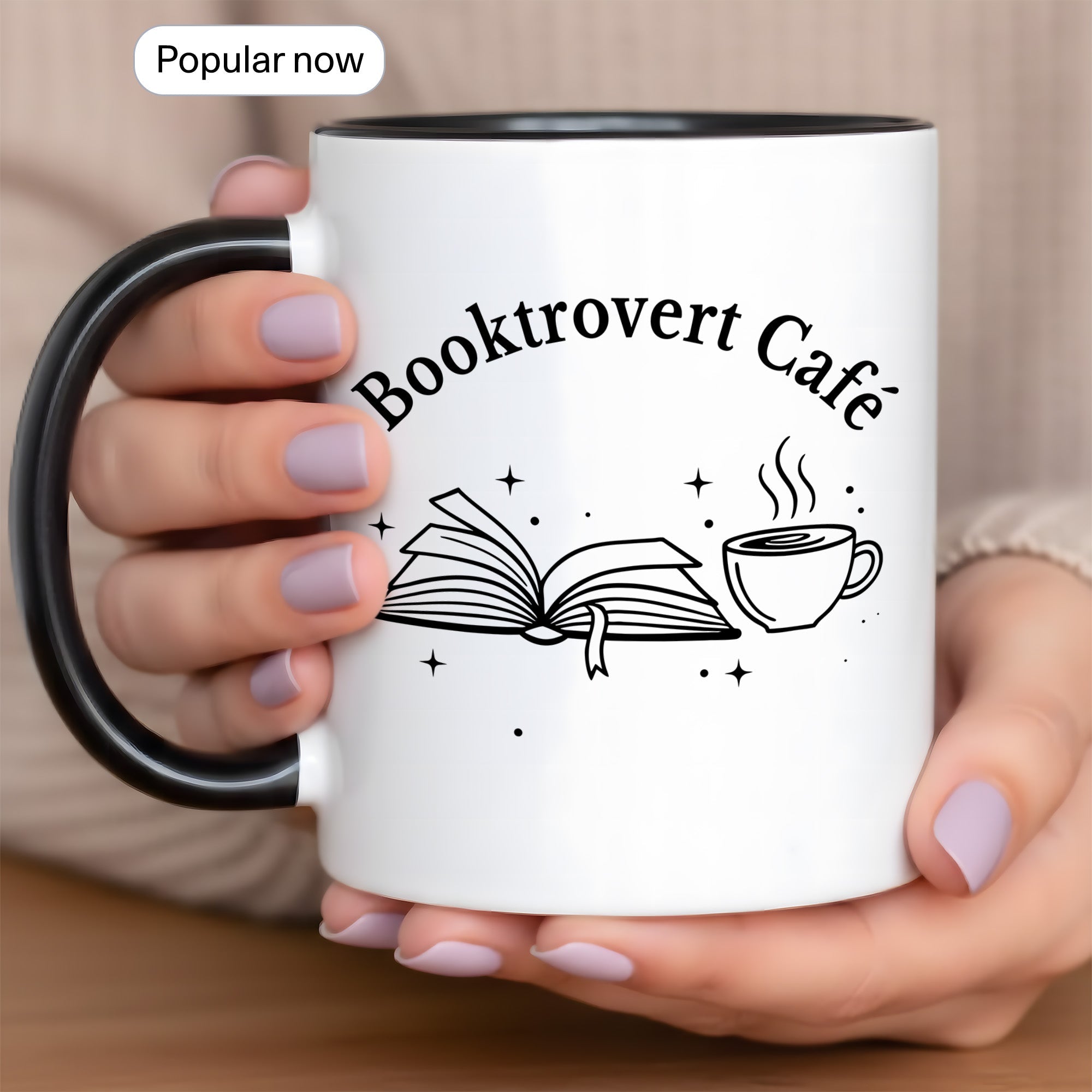 Booktrovert Cafe Mug – Book Lover Coffee Cup – Introvert Reader Gift – Multi Color Ringer Mug 11oz 15oz |mug 102