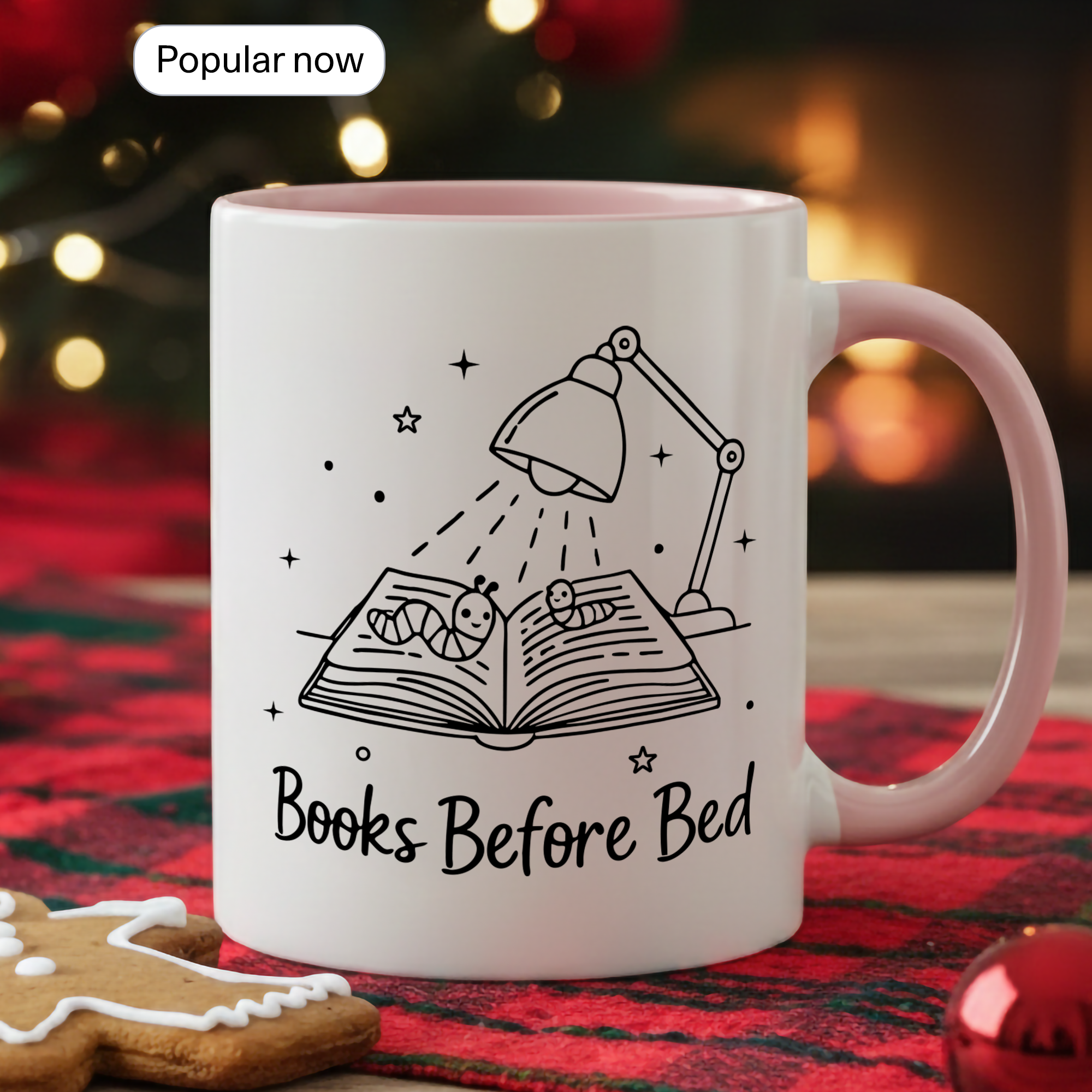 Books Before Bed Mug – Funny Book Lover Coffee Cup – Cozy Reading Gift – Ringer Mug 11oz 15oz |Mug 100