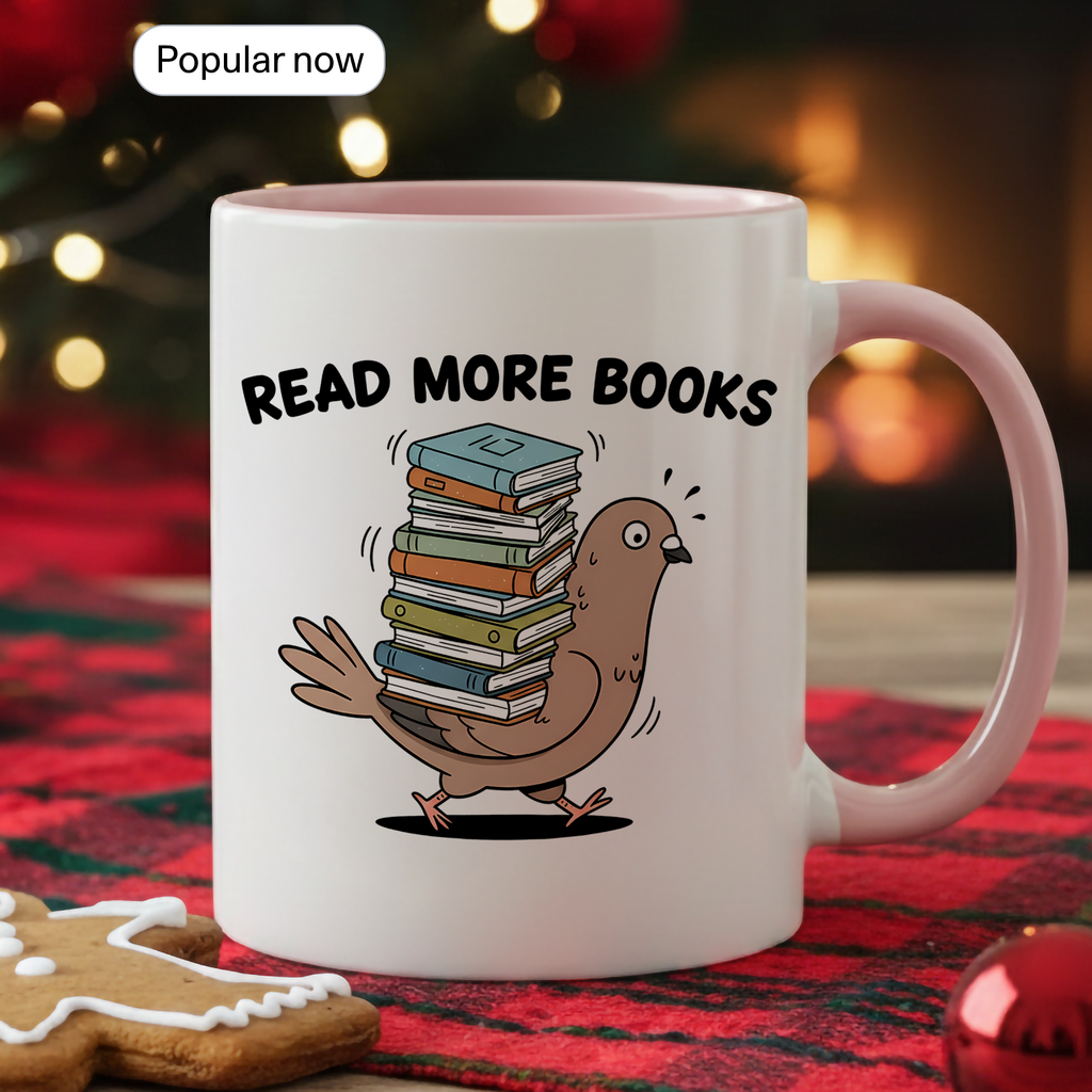 Read More Books Mug – Funny Book Lover Gift – Cute Reader Coffee Cup – 11oz 15oz Ringer Mug |Mug 124