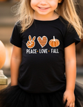 Peace Love Fall t-shirt, mommy and me matching shirts, mama + mini, gift idea for mom and son, shirts for daughter, family tshirts
