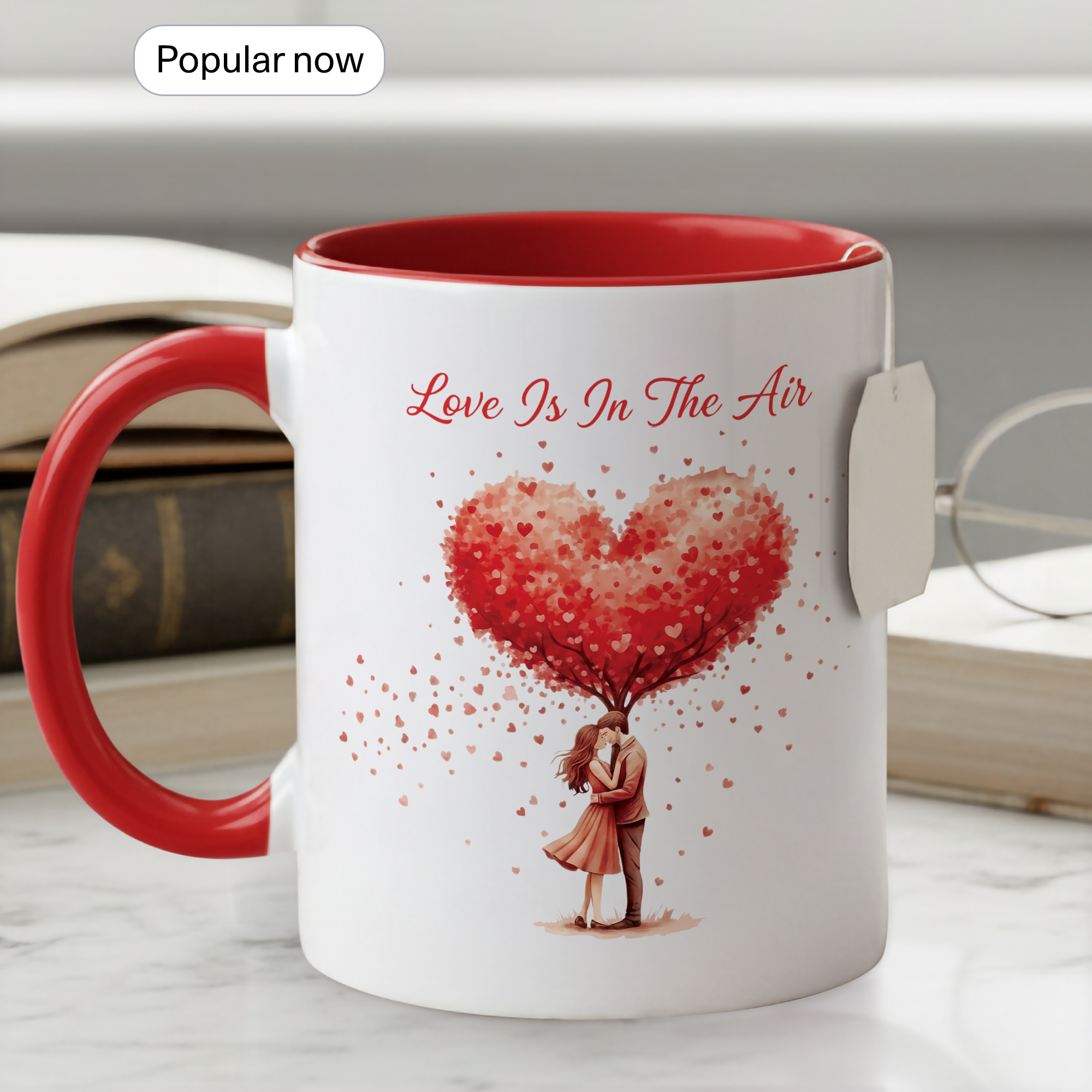 Love Is In The Air Mug – Romantic Heart Tree Coffee Cup – Couple Gift – Anniversary Mug – 11oz 15oz Ceramic Mug |Mug 136