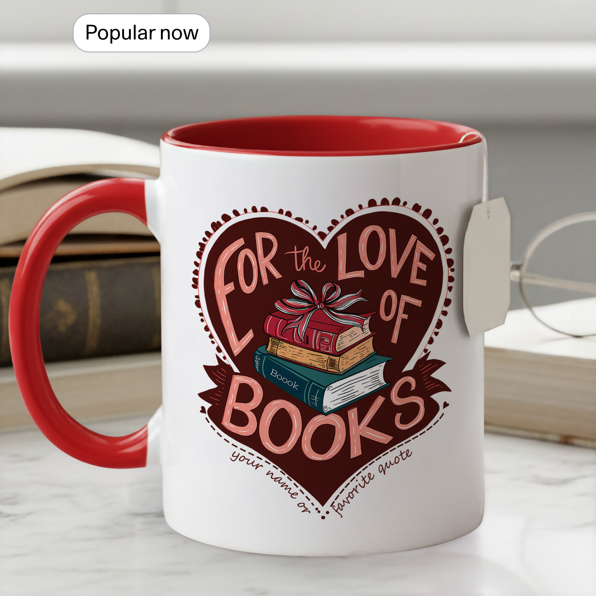 For The Love Of Books Mug – Book Lover Coffee Cup – Reader Gift – Bookworm Aesthetic Mug – 11oz 15oz Ringer Mug |Mug 139