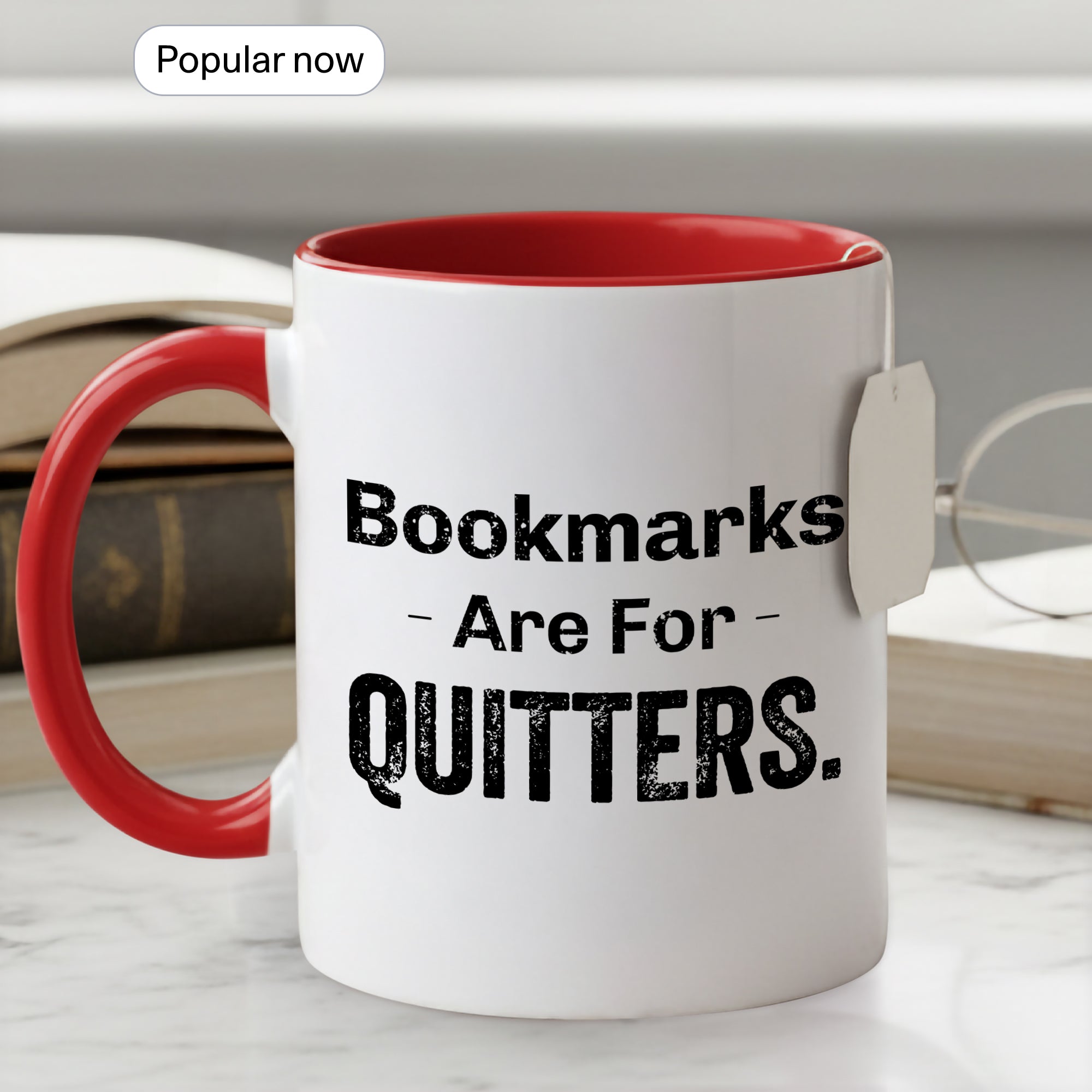 Bookmarks Are For Quitters Mug – Funny Book Lover Coffee Cup – Reader Humor Gift – Multi Color Ringer Mug 11oz 15oz |Mug 105