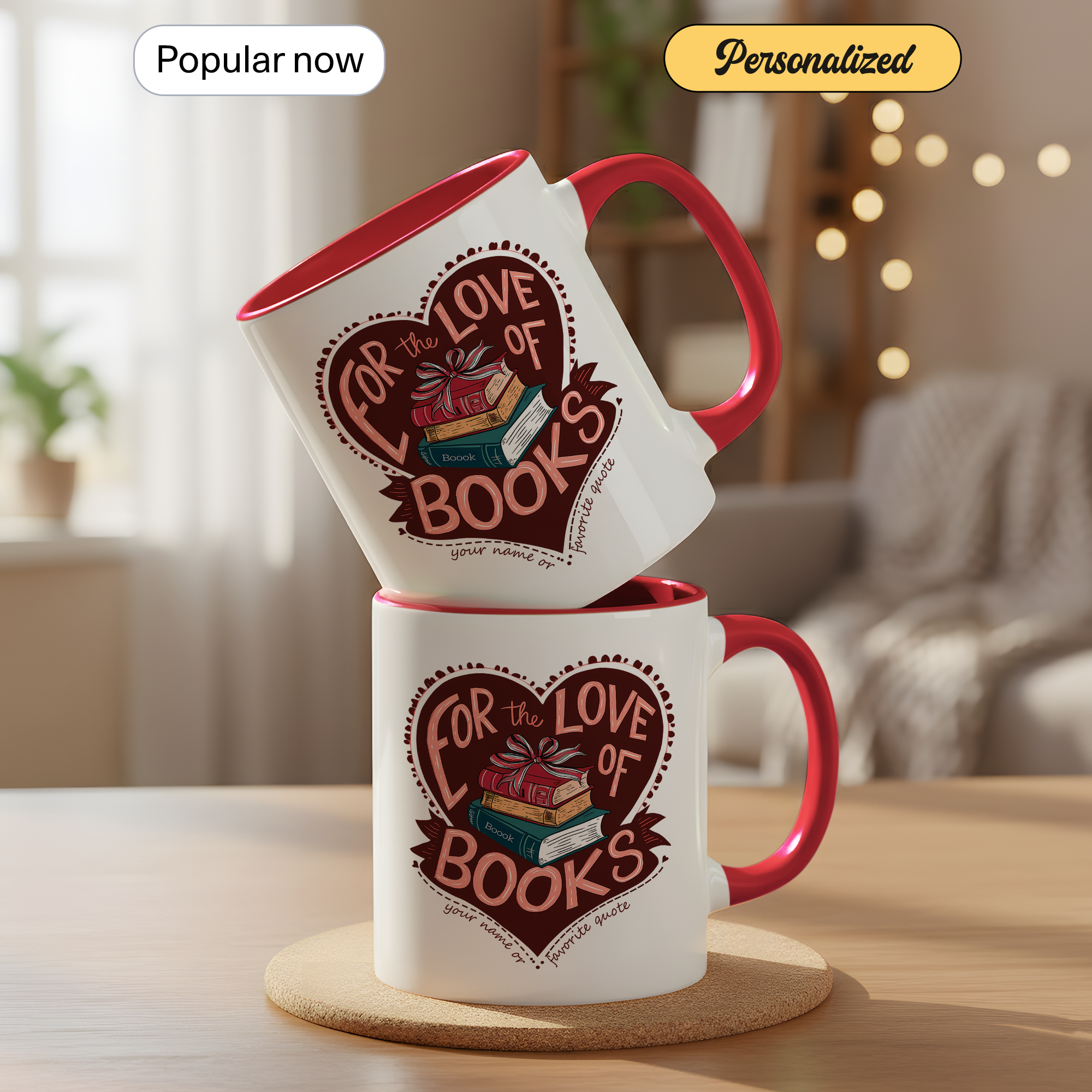 For The Love Of Books Mug – Book Lover Coffee Cup – Reader Gift – Bookworm Aesthetic Mug – 11oz 15oz Ringer Mug |Mug 139