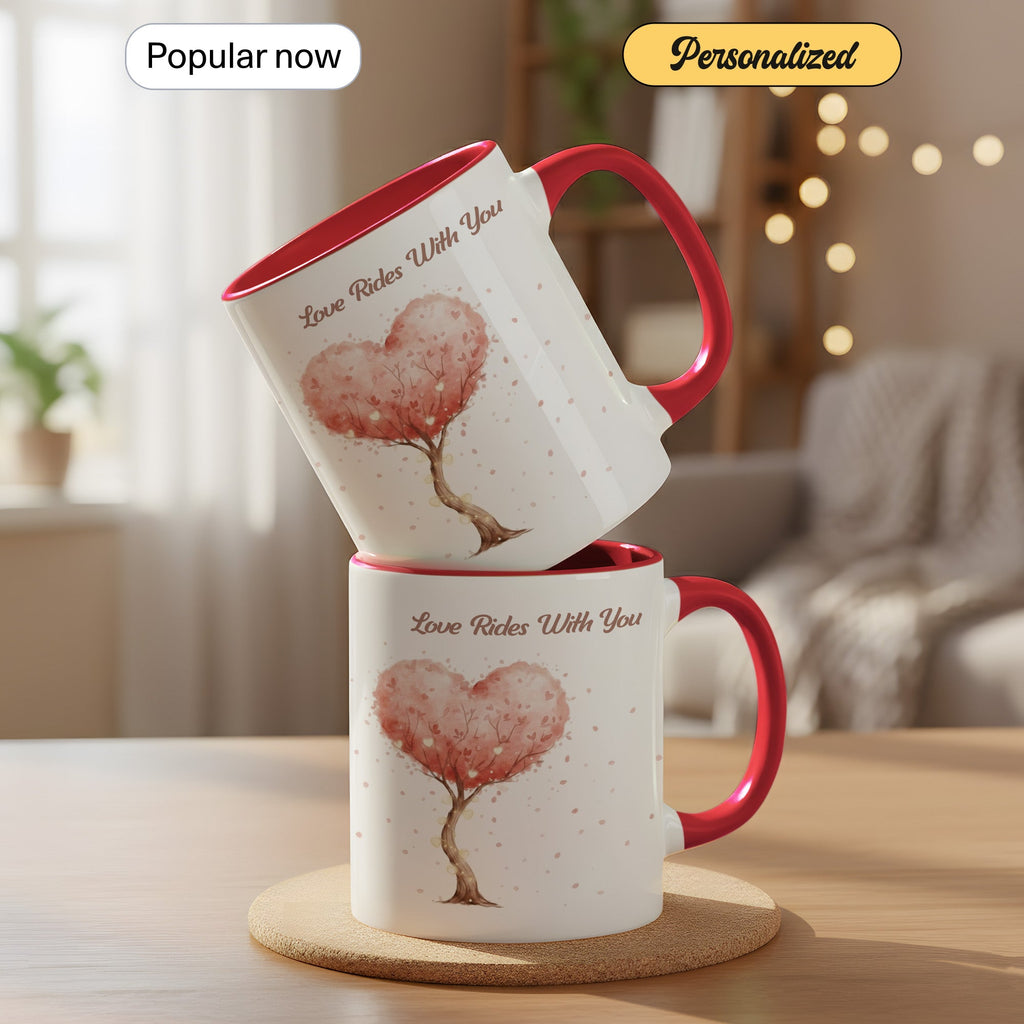 Love Grows With You Mug – Romantic Heart Tree Coffee Cup – Anniversary Gift – Couple Mug 11oz 15oz |Mug 143