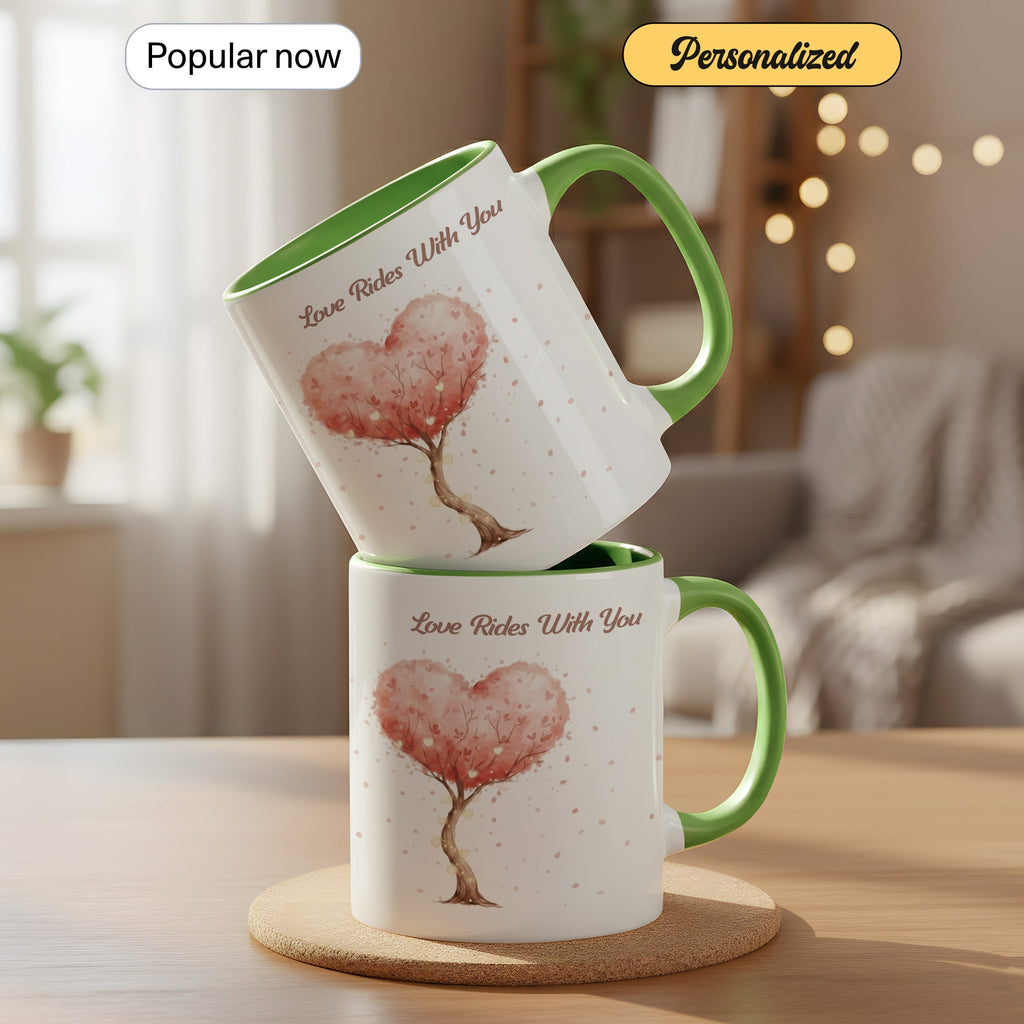 Love Grows With You Mug – Romantic Heart Tree Coffee Cup – Anniversary Gift – Couple Mug 11oz 15oz |Mug 143