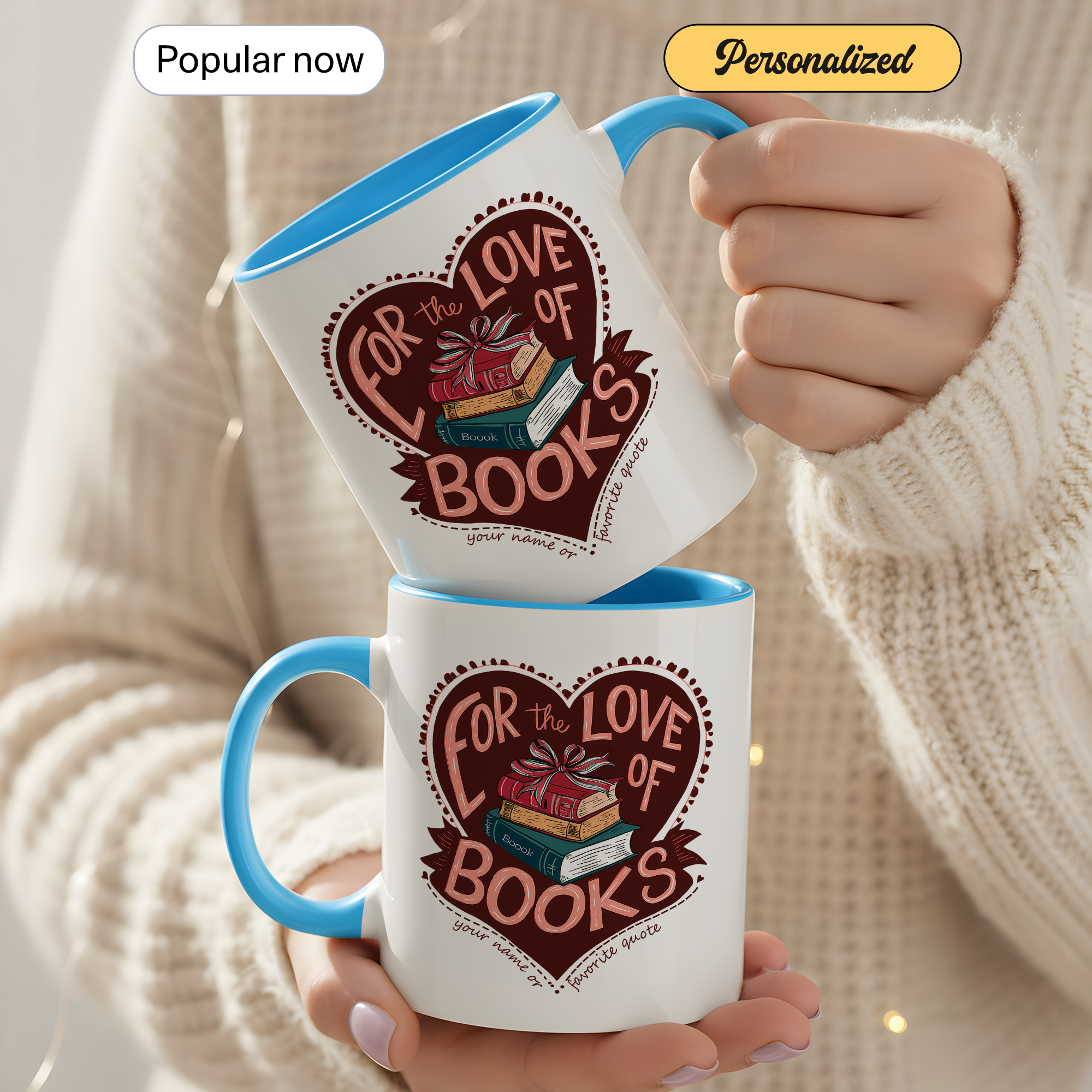 For The Love Of Books Mug – Book Lover Coffee Cup – Reader Gift – Bookworm Aesthetic Mug – 11oz 15oz Ringer Mug |Mug 139