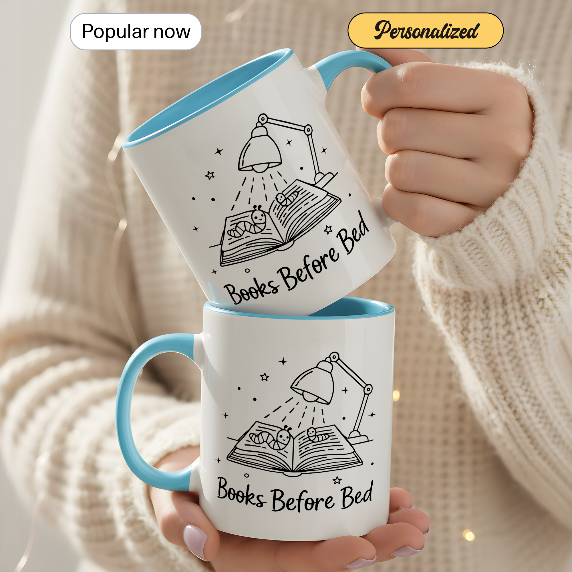 Books Before Bed Mug – Funny Book Lover Coffee Cup – Cozy Reading Gift – Ringer Mug 11oz 15oz |Mug 100
