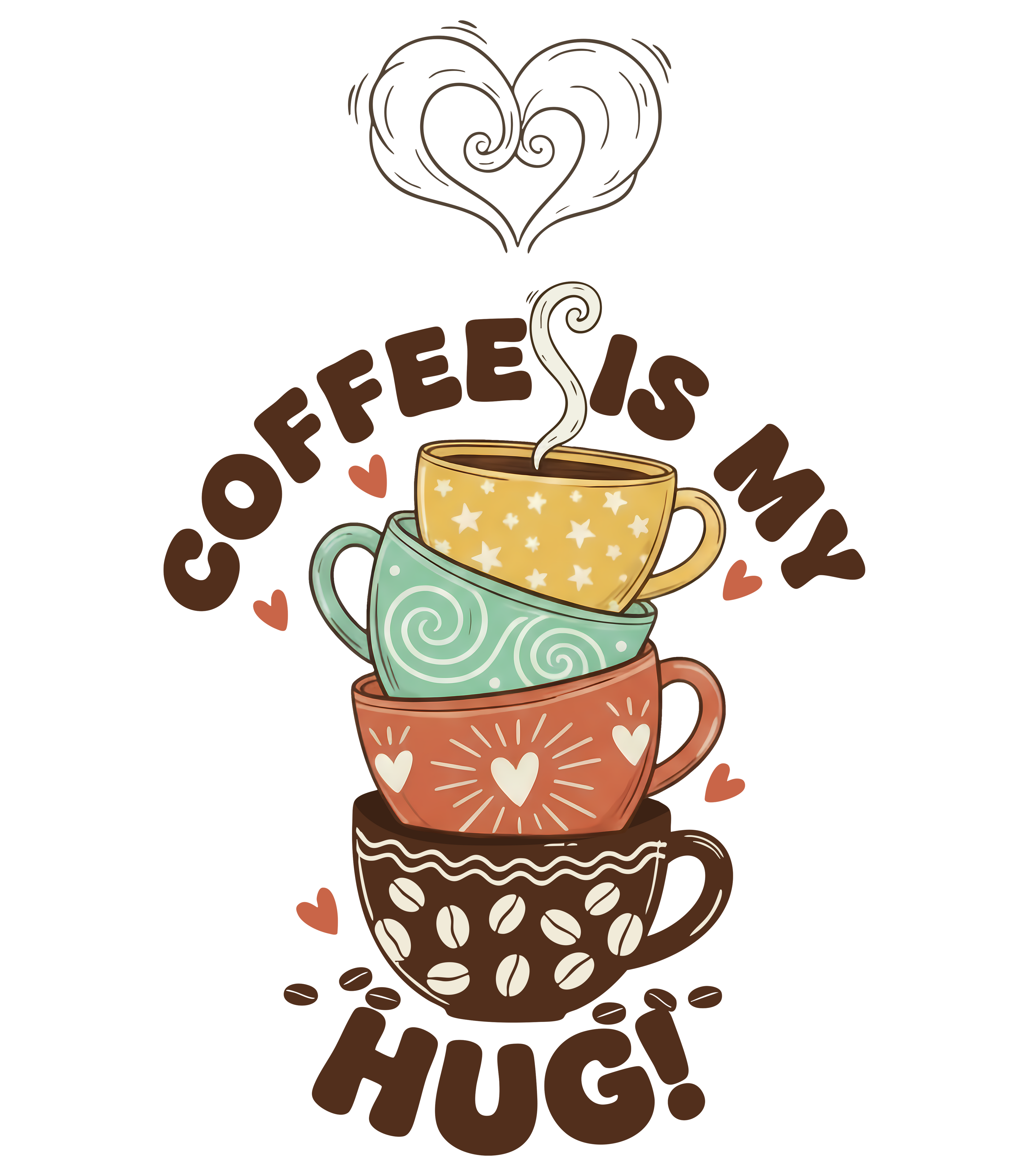 Coffee Is My Hug Mug – Cute Coffee Lover Gift – Cozy Aesthetic Coffee Cup – 11oz 15oz Ringer Mug |Mug 122