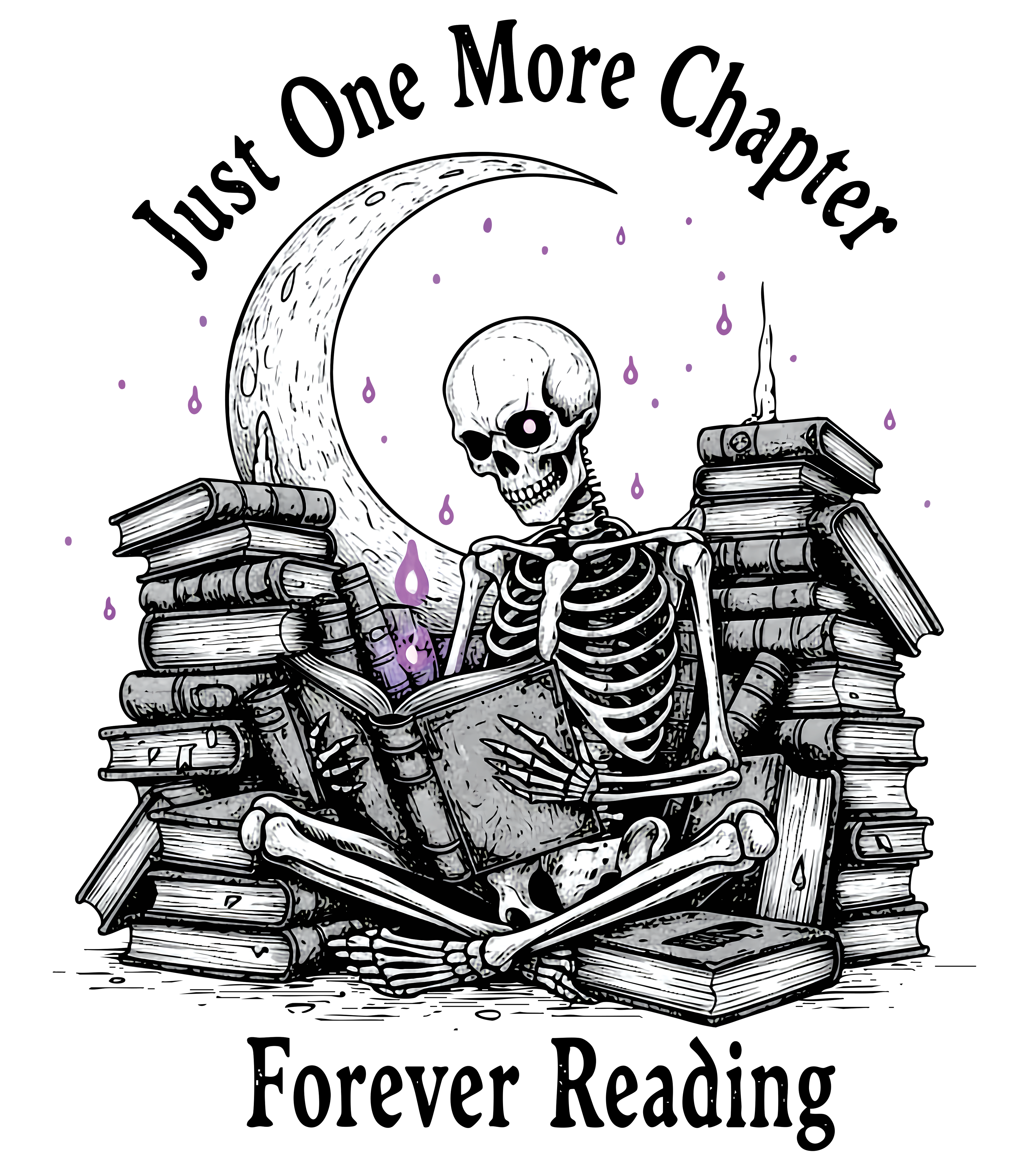 Just One More Chapter Mug – Forever Reading Skeleton Mug – Gothic Book Lover Gift – Dark Humor Reader Coffee Cup 11oz 15oz | Mug 117