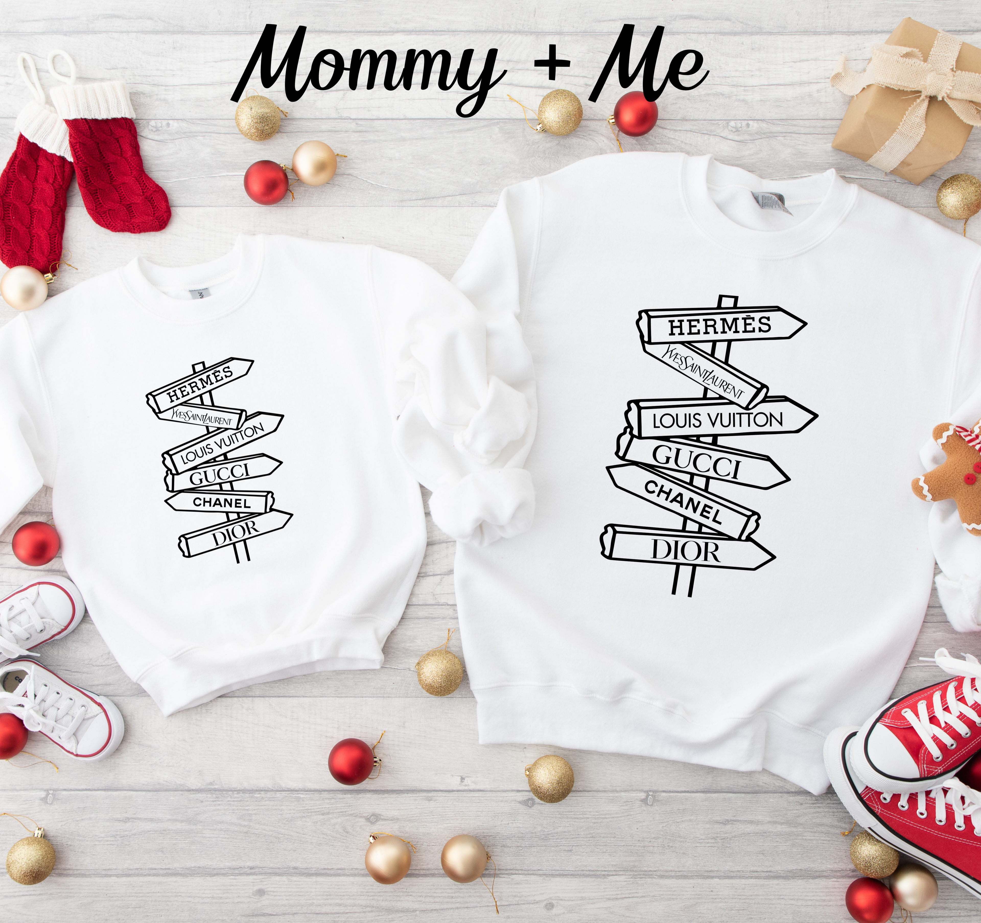 Mommy + Me designer streetsign Sweatshirt